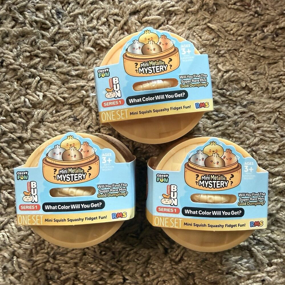 Five Below RMS Mini Dumpling Squishy Mystery Metallic Series Lot of 3